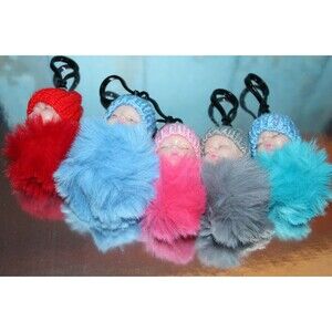 5 sleeping baby backpack clips/charms